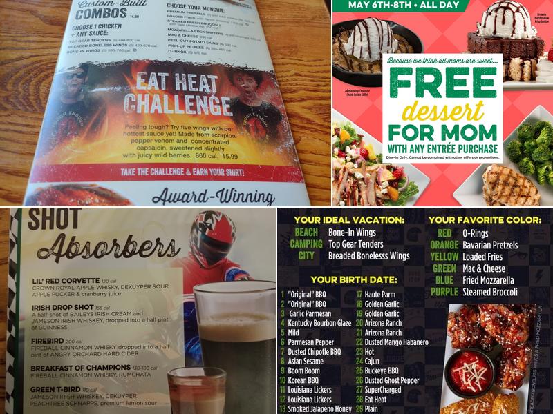 Quaker Steak & Lube Menu