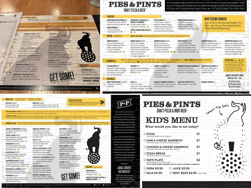 Pies & Pints - Charleston, WV Menu