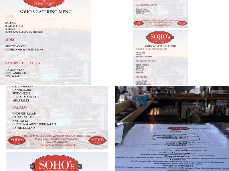 Soho's Menu