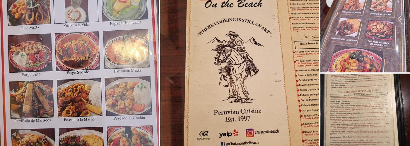 Chalan on the Beach Menu