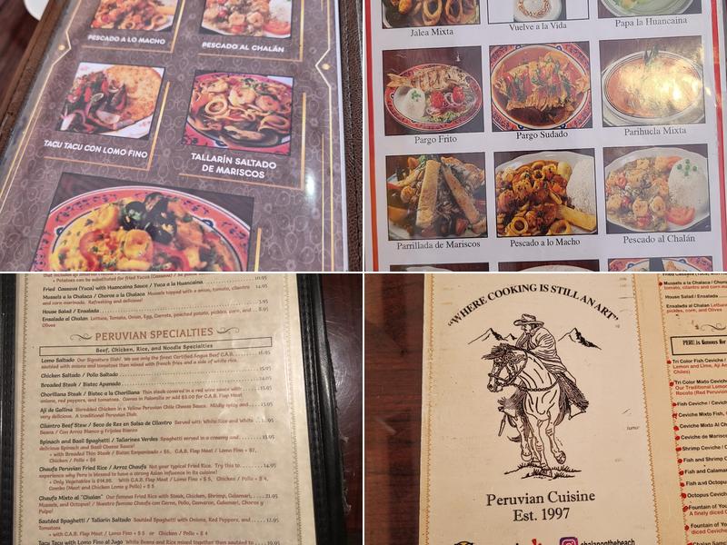 Chalan on the Beach Menu