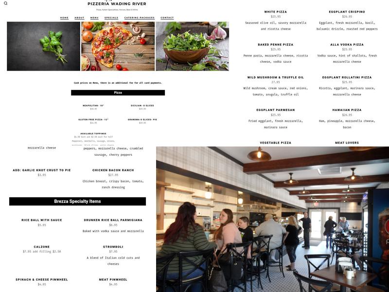 Brezza Pizza Kitchen Menu