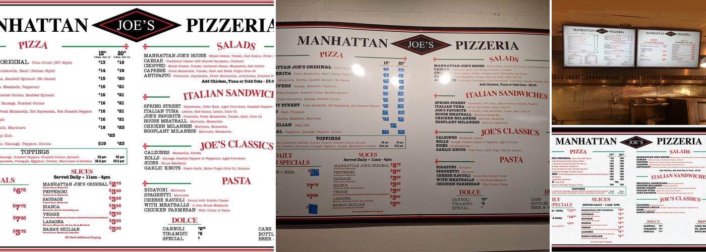 Manhattan Joe's Pizzeria Menu