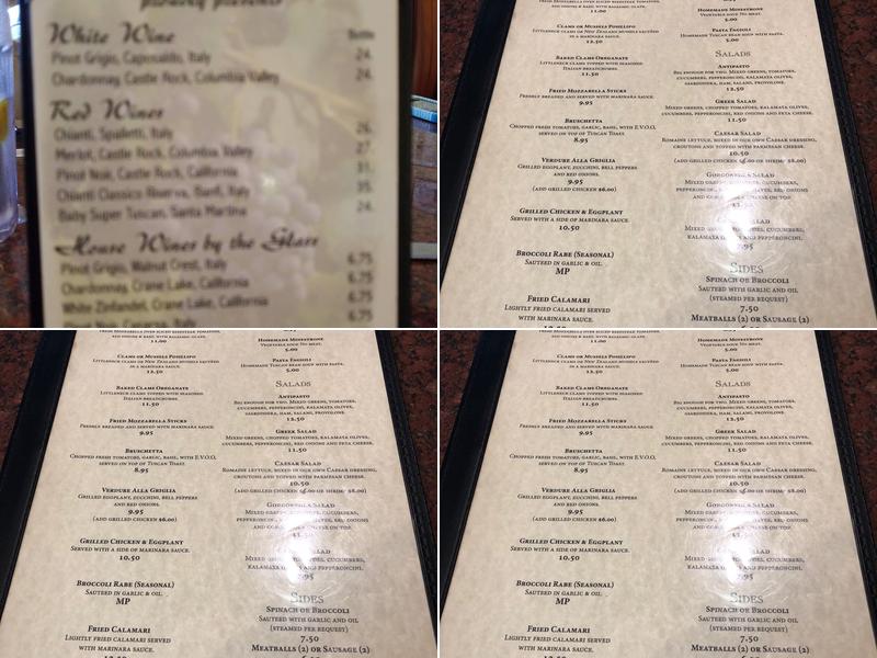 Dominic's I Pizza and Pasta Menu