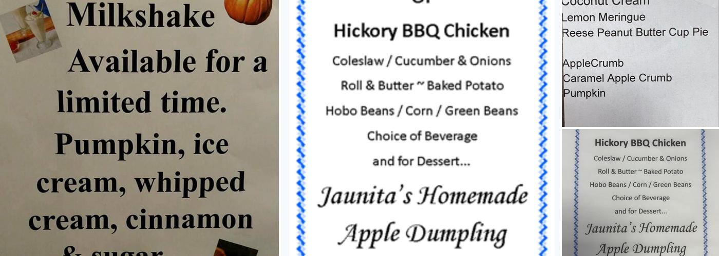 Bob's Place Restaurant Menu