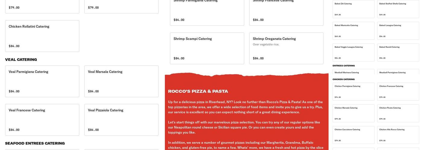 Rocco's Pizza Menu