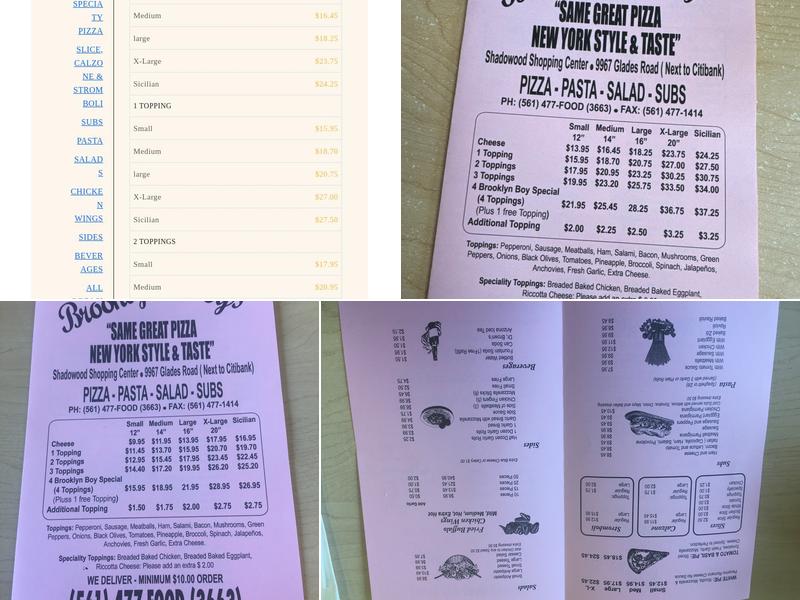Brooklyn Boys Pizzeria Menu