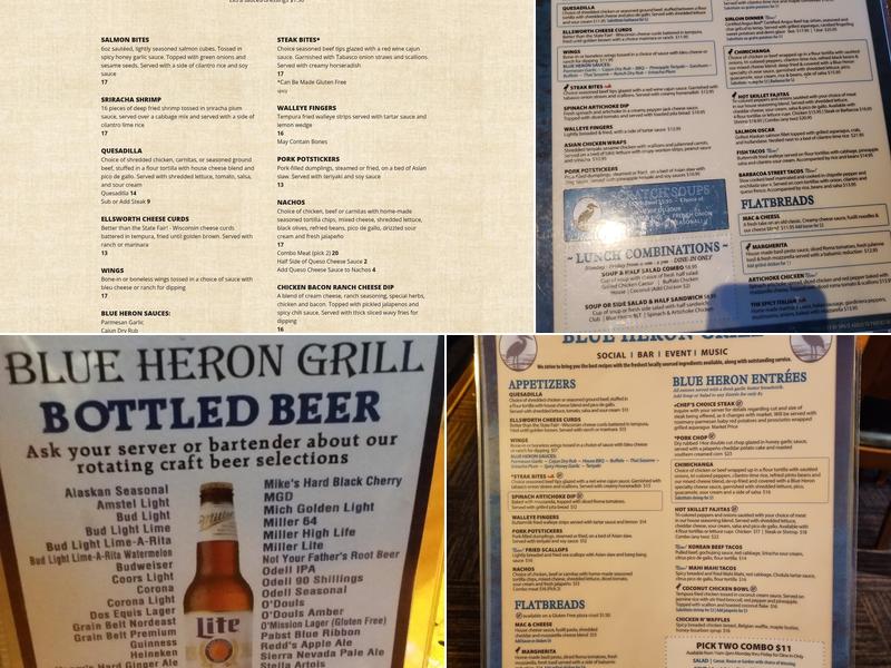 Blue Heron Grill Menu