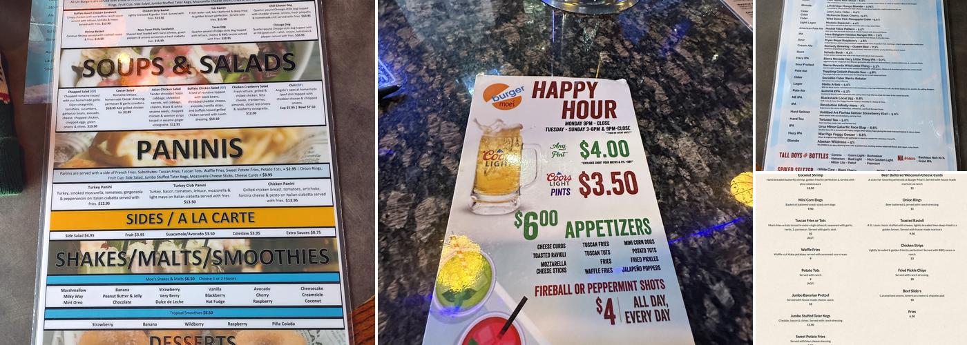 Burger Moe's Menu