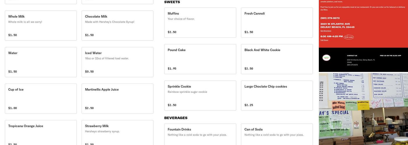 Sandwich Man Pizza Too Menu