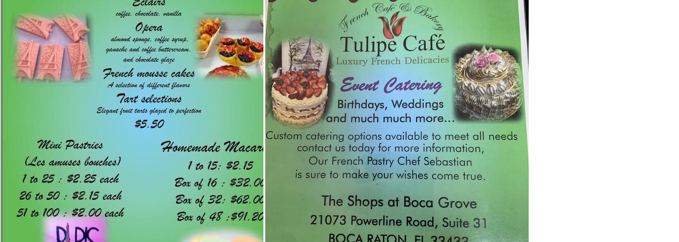 Tulipe Café French Bakery Menu