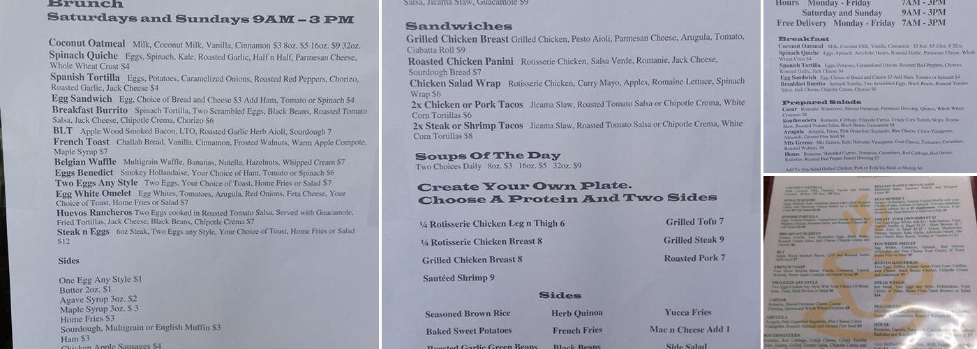 Open Kitchen Cafe Menu