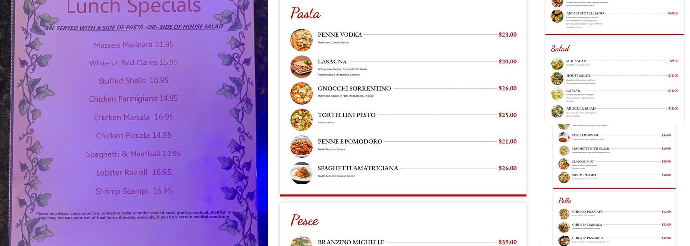 Giuseppe's Cafe' Menu