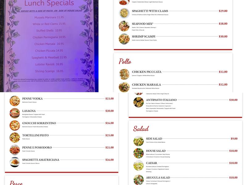 Giuseppe's Cafe' Menu
