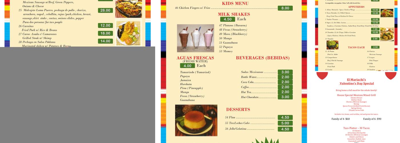 Jr El Mariachi Menu