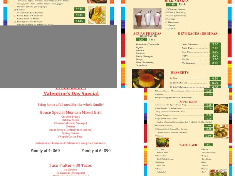 Jr El Mariachi Menu