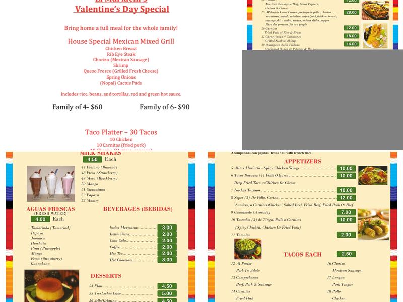 Jr El Mariachi Menu