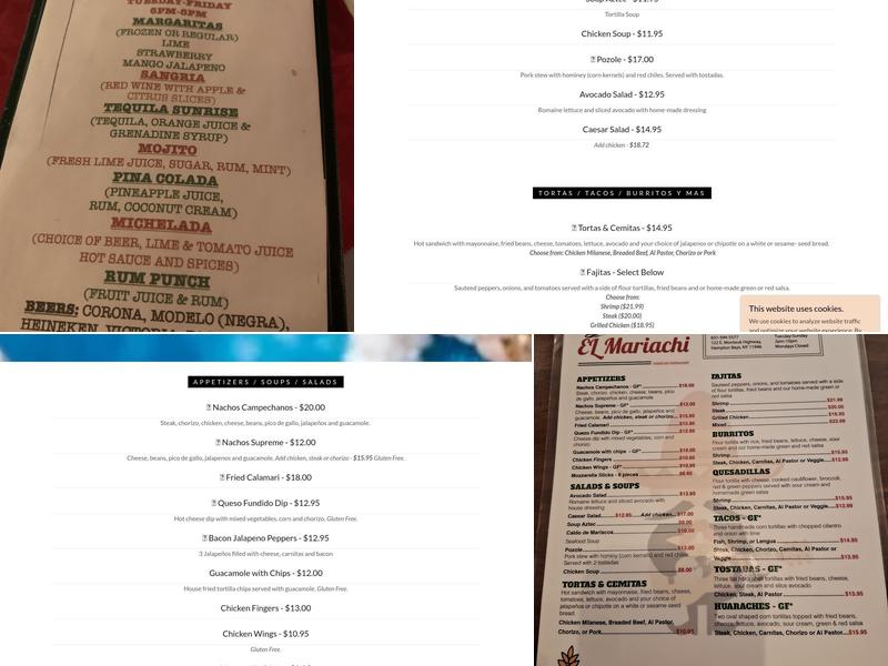 El Mariachi Mexican Restaurant - Hampton Bays Menu