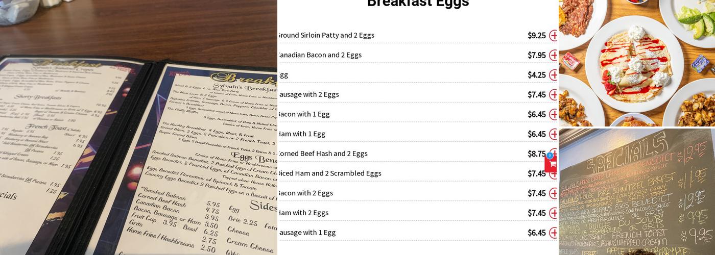 Sylvain's Café Menu