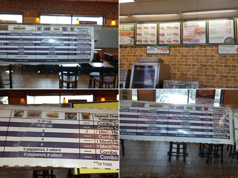 Subway Menu