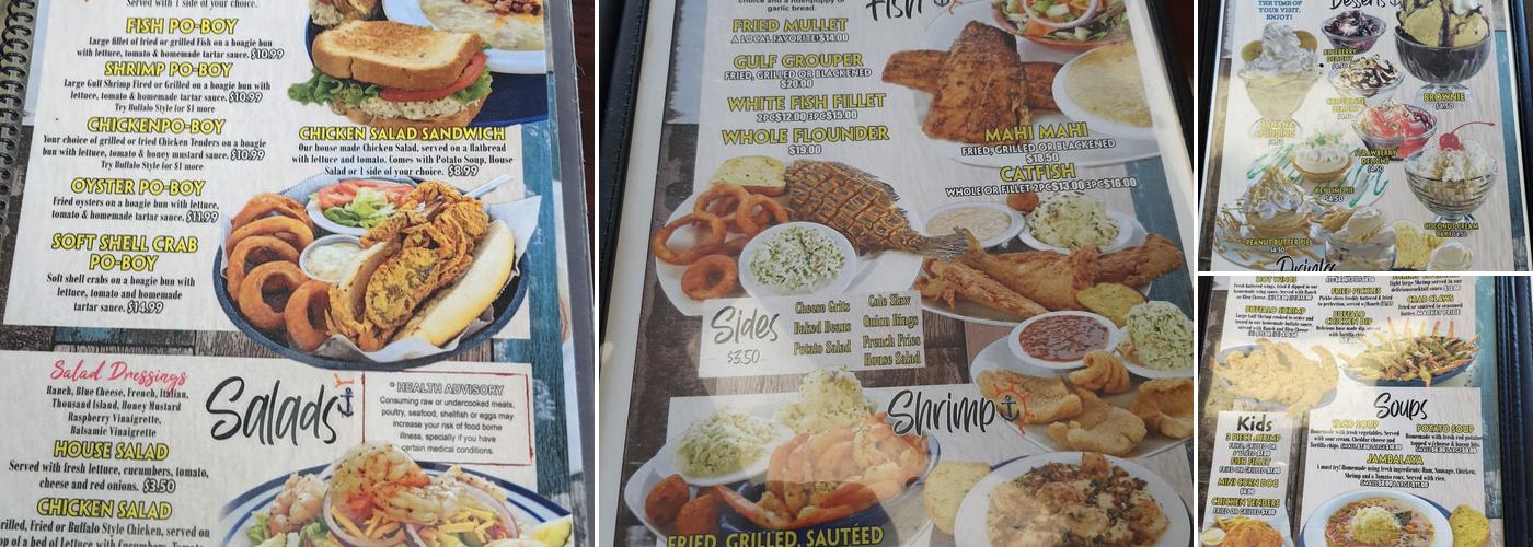 Castaway Seafood Restaurant Menu