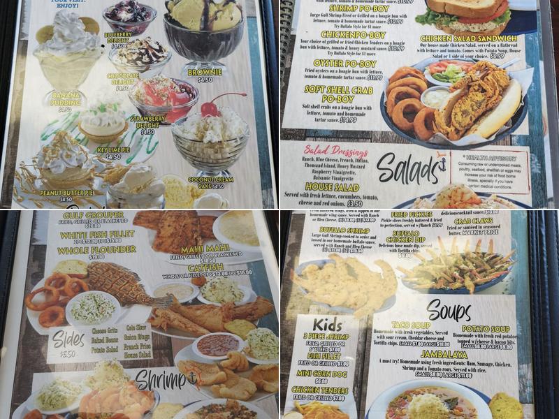 Castaway Seafood Restaurant Menu