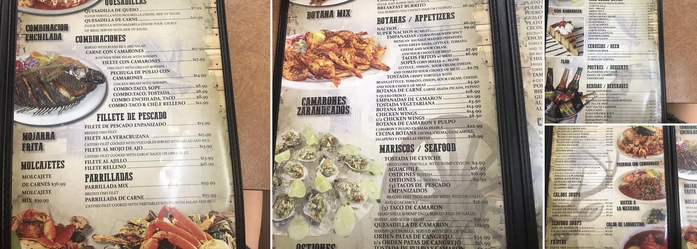 La Cabaña Menu