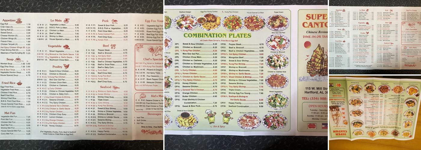 Super Canton Menu