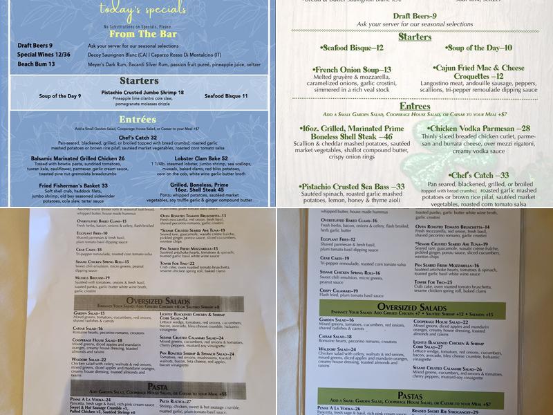 Cooperage Inn Menu