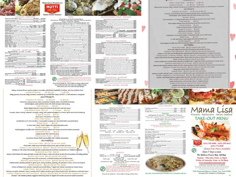 Mama Lisa Restaurant Menu