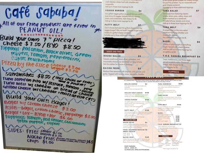 Cafe Sababa Menu
