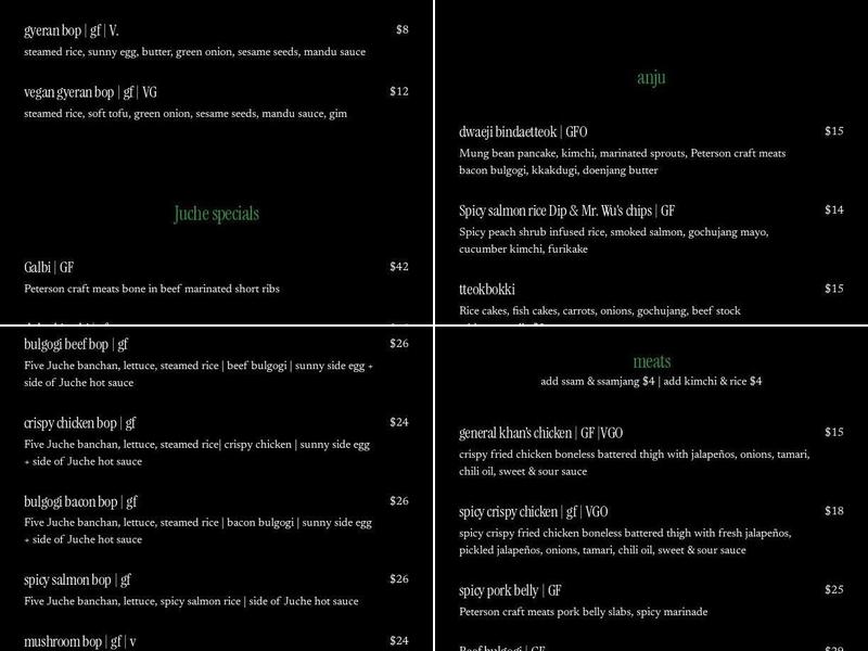 Juche Menu