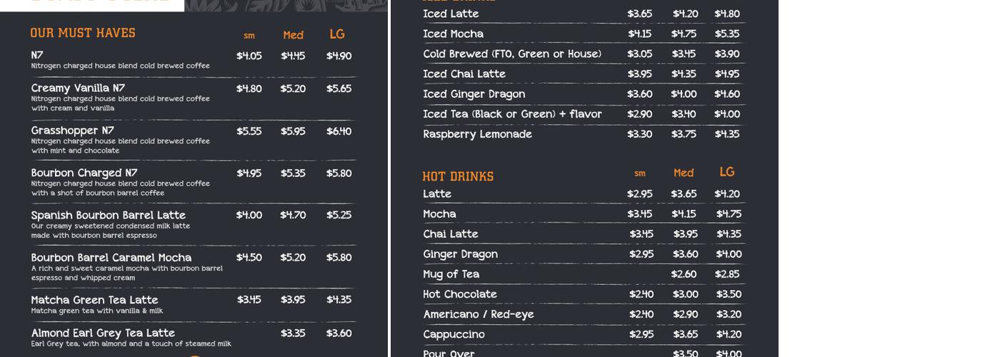 Espresso Royale Grainger Engineering Library Menu