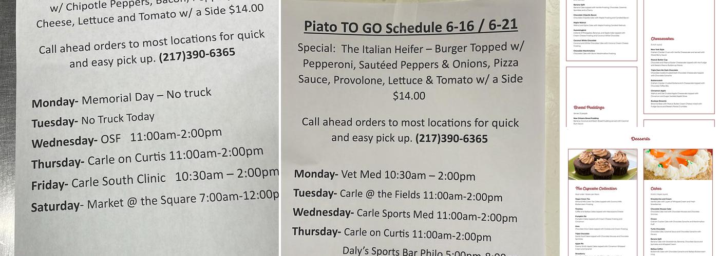 Piato Catering Menu