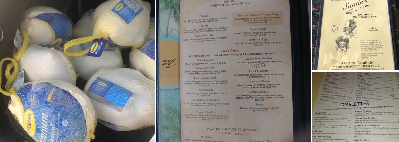 Sande's Restaurant Menu