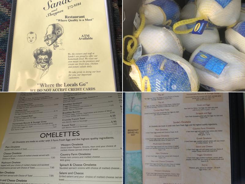 Sande's Restaurant Menu