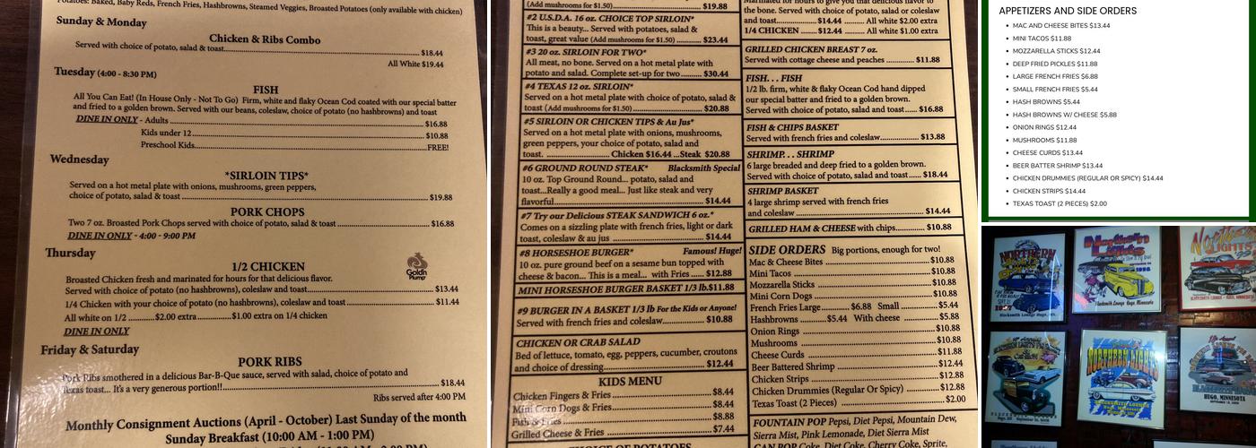 Blacksmith Lounge & Broaster Menu