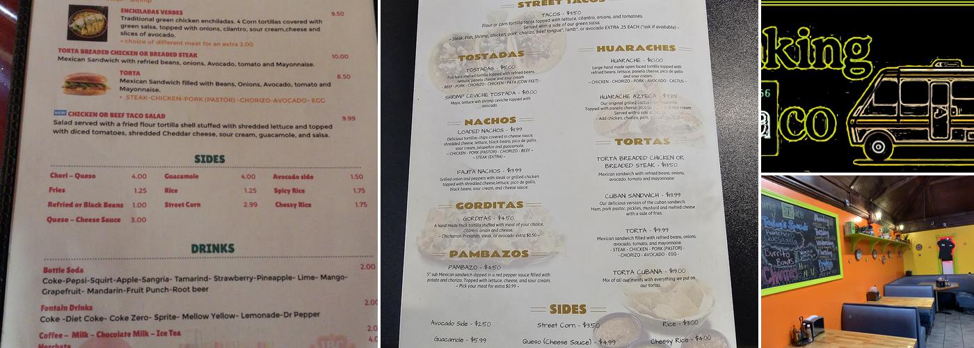 Breaking Taco Menu