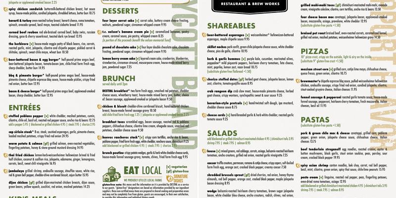 DESTIHL Restaurant & Brew Works Menu