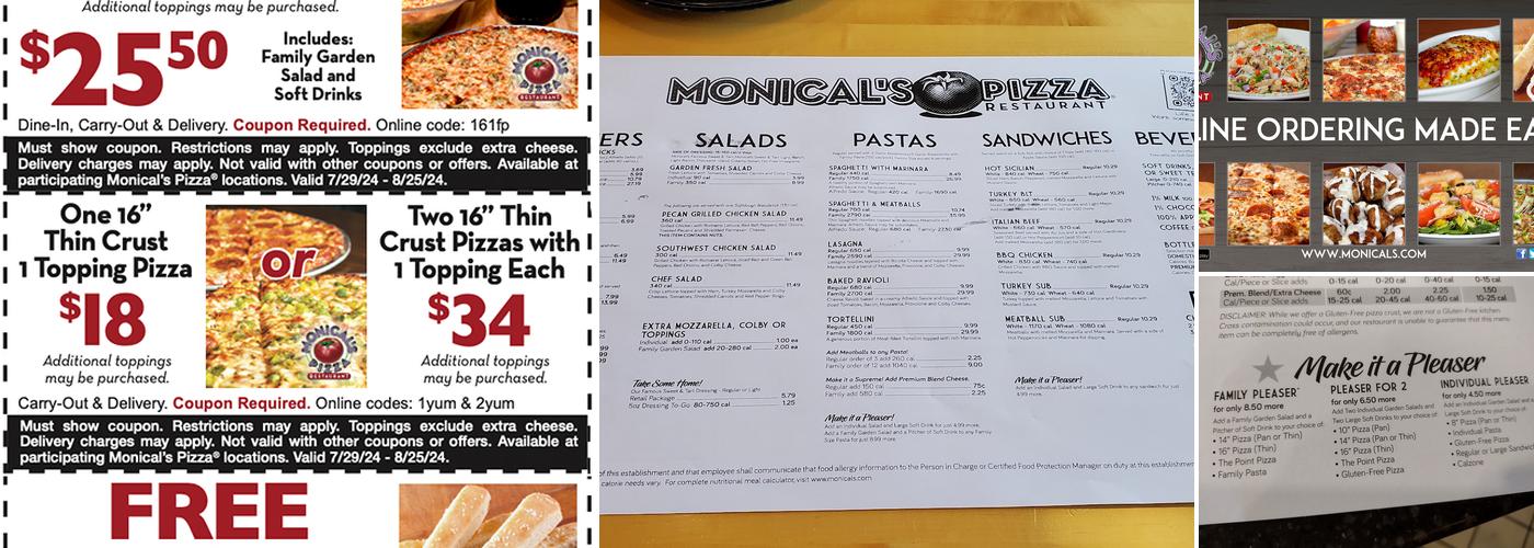 Monical's Pizza Menu