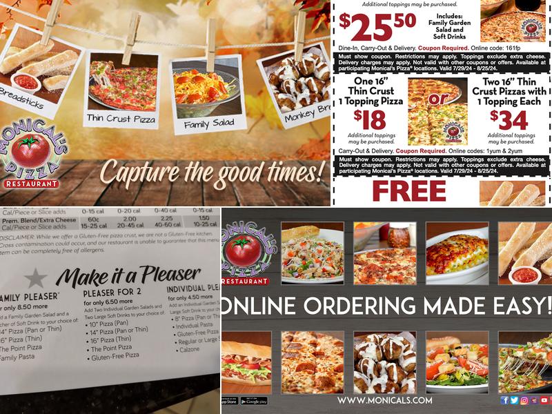 Monical's Pizza Menu