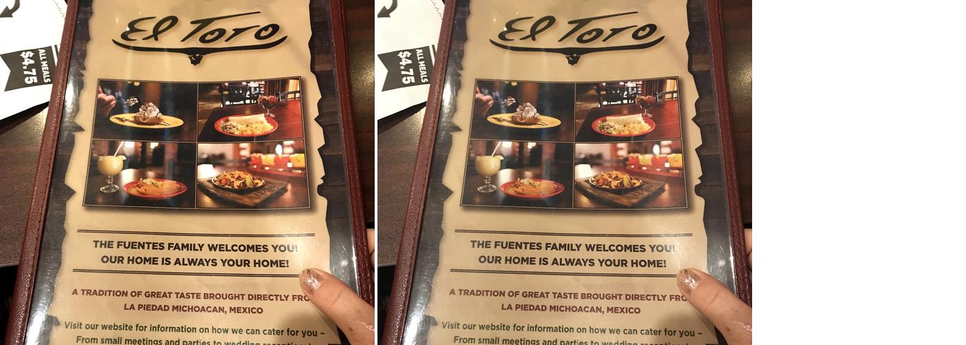 El Toro Menu