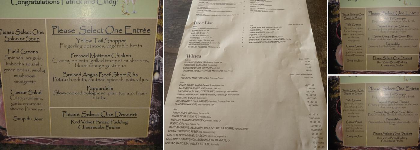 Tanzy Menu