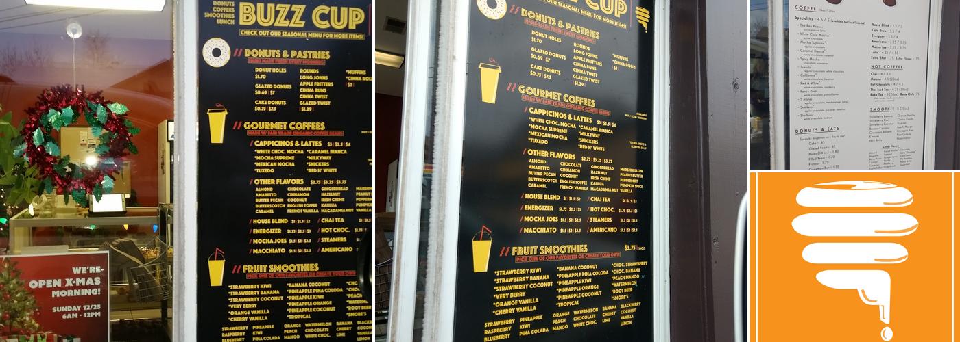 Buzz Cup Coffee & Donuts Menu