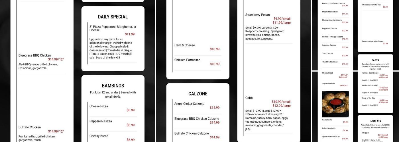 Tomatoes & Flames Menu