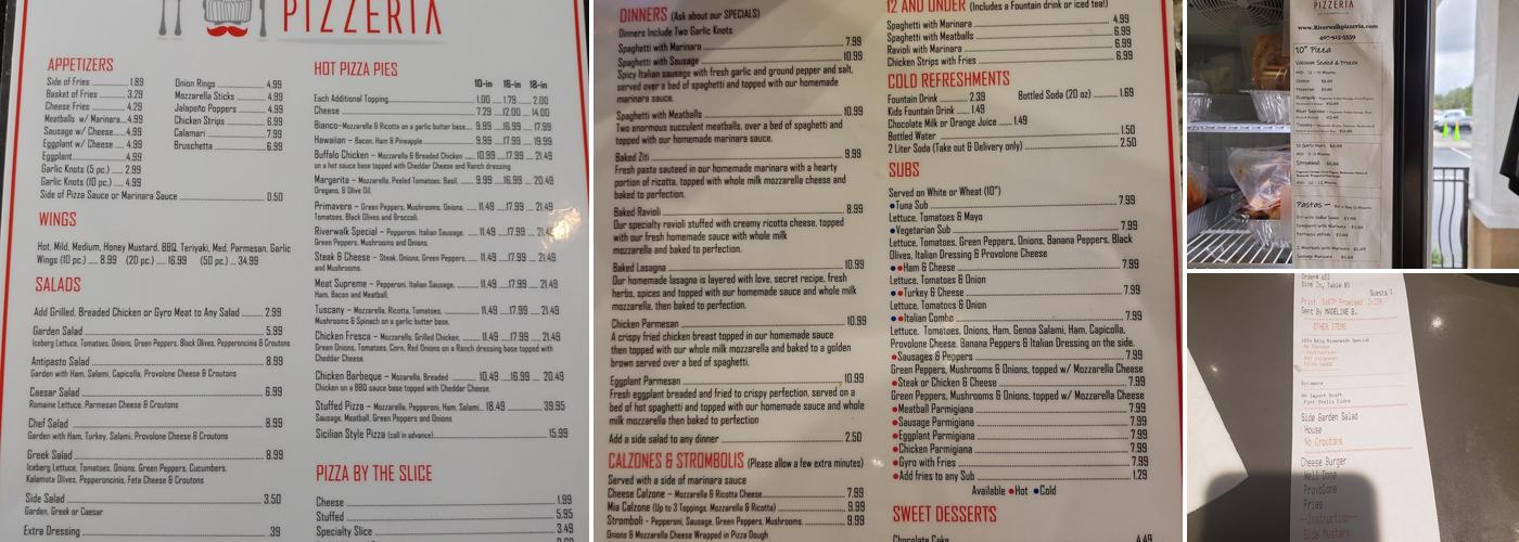 Riverwalk Pizzeria Menu
