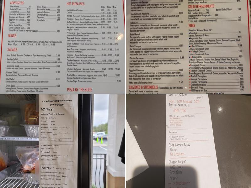 Riverwalk Pizzeria Menu