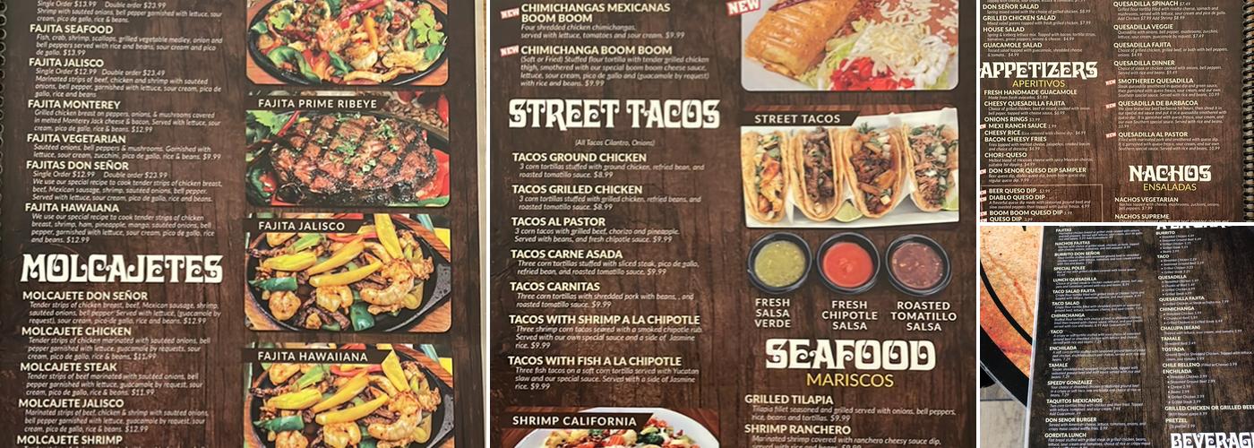 Don Señor Menu