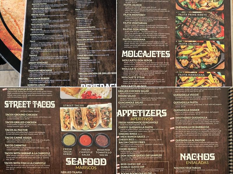 Don Señor Menu