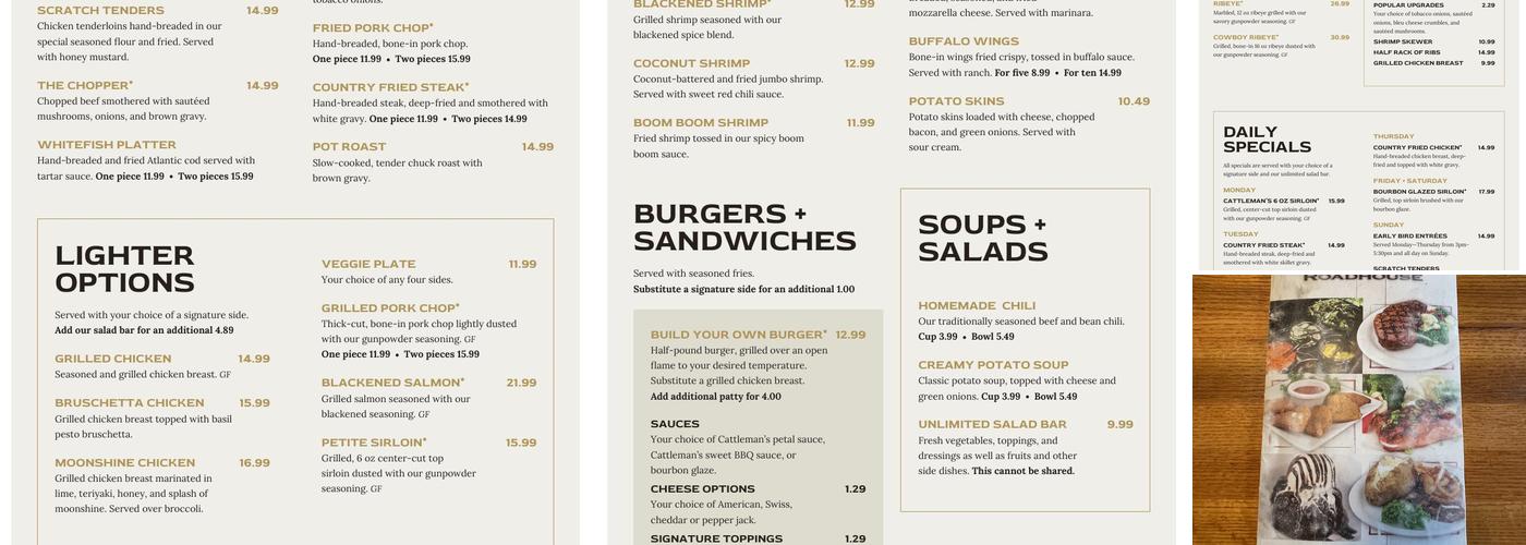 Cattleman's Roadhouse Menu